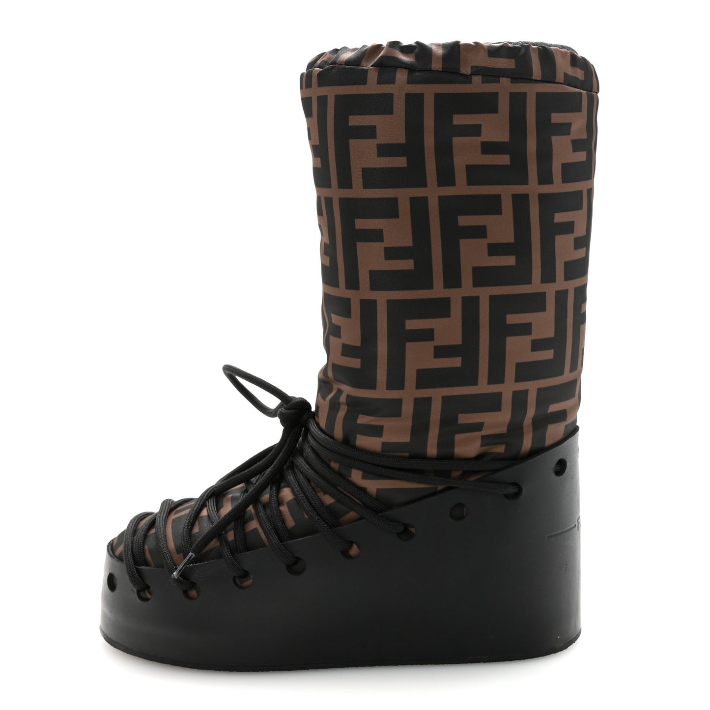 Nylon Rubber FF Snow Boots 37 Tobacco Black