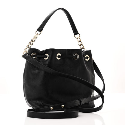 Jimmy Choo Grainy Calfskin Juno Bucket Bag Black 3 of 9