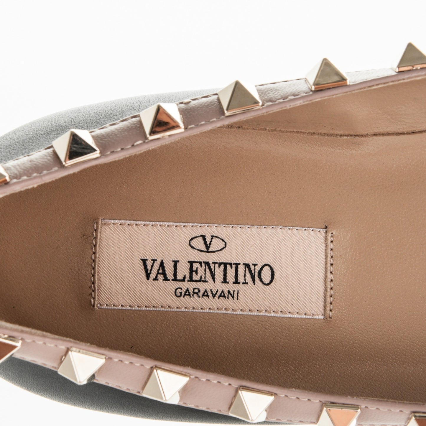 Nappa Rockstud Ballerina Flats 38 Black Poudre