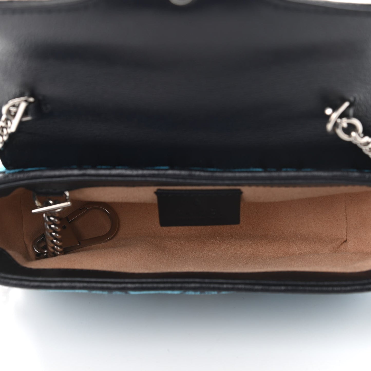 Monogram Multicolor Matelasse Diagonal Super Mini GG Marmont Shoulder Bag Light Blue
