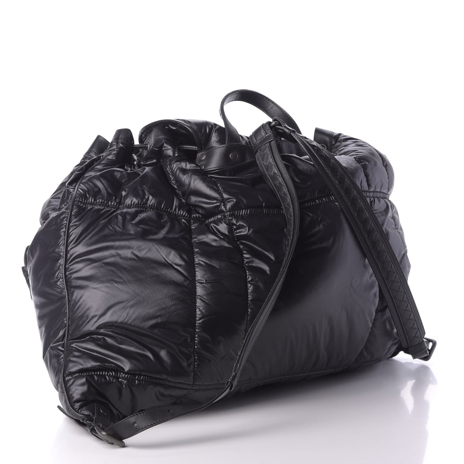 Bottega Veneta Nylon Calfskin Spinnaker Backpack Black 2 of 9