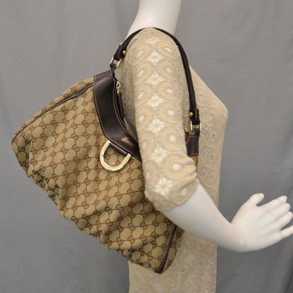 Gucci Monogram D Gold Hobo Ebony 2 of 8