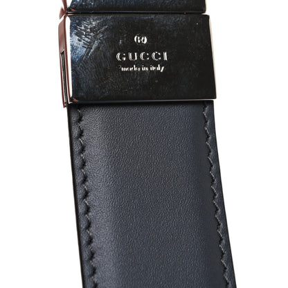 Gucci Selleria Calfskin GG Supreme Monogram Reversible Belt 90 36 Graphite Grey Black 5 of 5