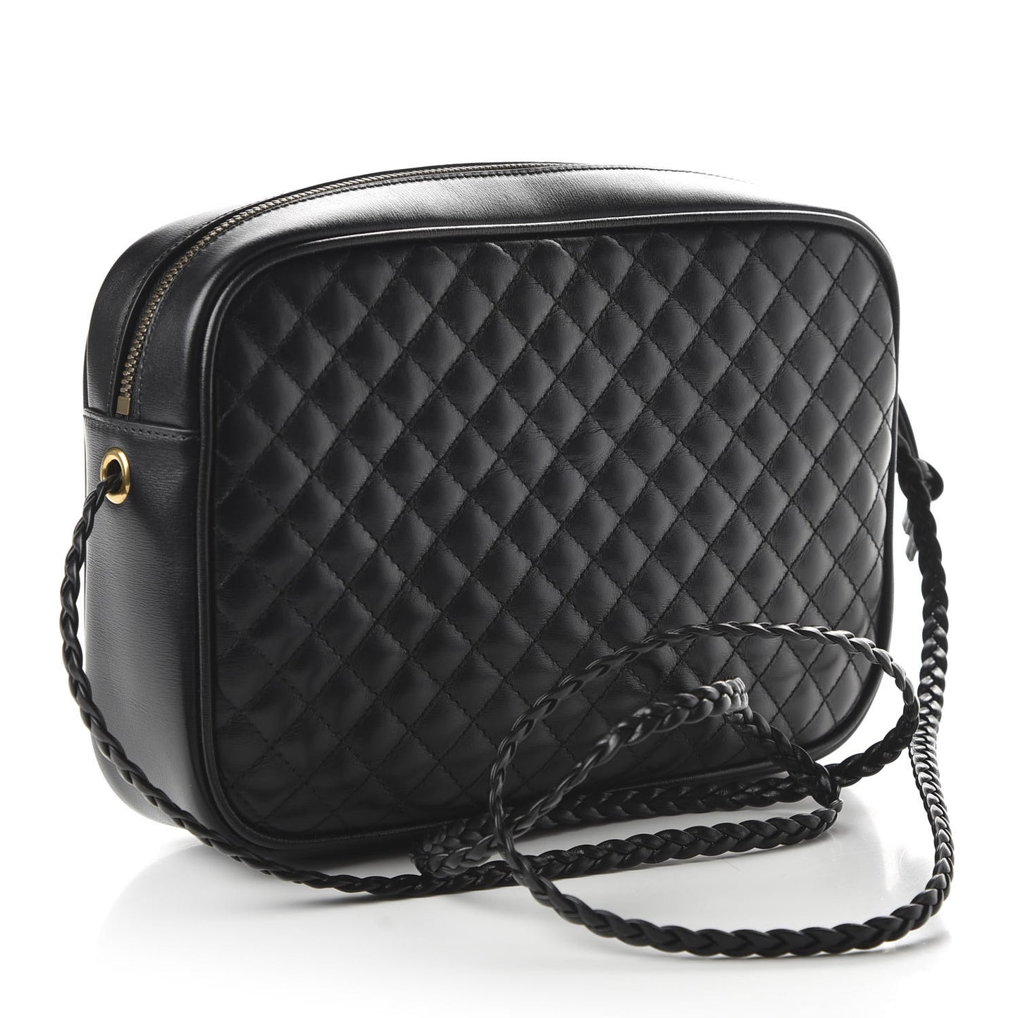 Calfskin Web Trapuntata Small GG Shoulder Bag Black