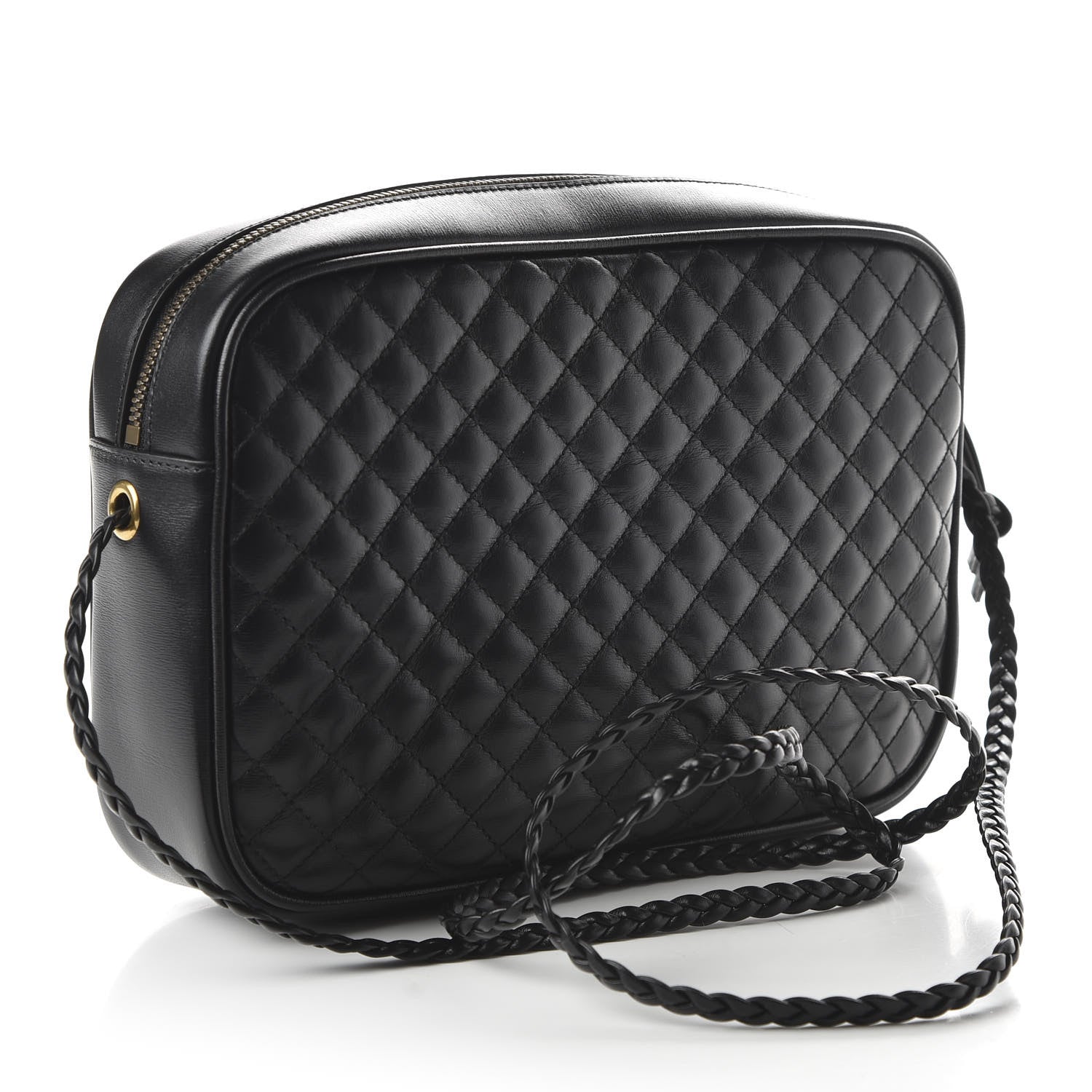 Gucci Calfskin Web Trapuntata Small GG Shoulder Bag Black 3 of 10