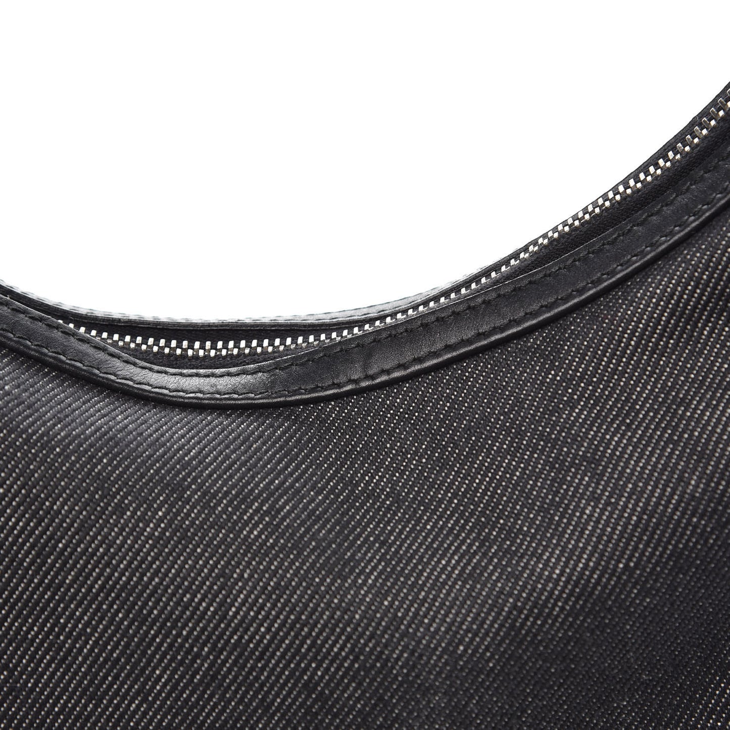 Denim Web Small Clasp Hobo Black