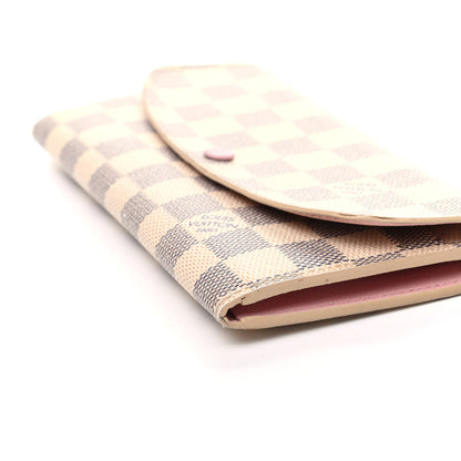 Louis Vuitton Damier Azur Emilie Wallet Rose Ballerine 8 of 8