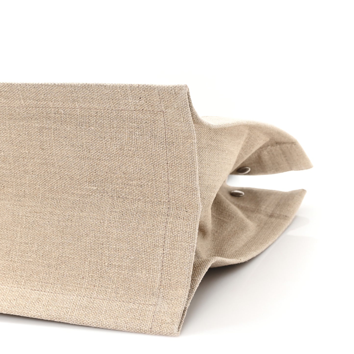 Linen Calfskin Small Rive Gauche Tote Greggio Natural