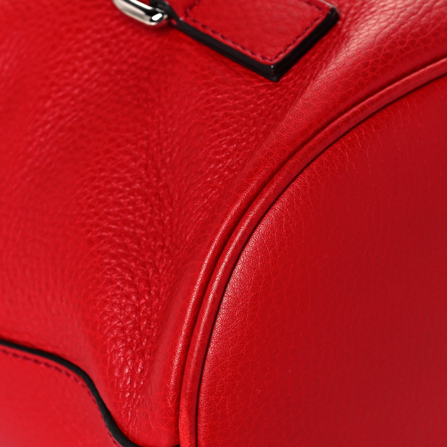Gucci Pebbled Calfskin Small Soho Drawstring Backpack Tabasco Red 11 of 17