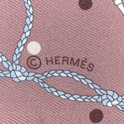 Hermes Silk Les Cles A Pois Twilly Marron Glace Gris 4 of 4