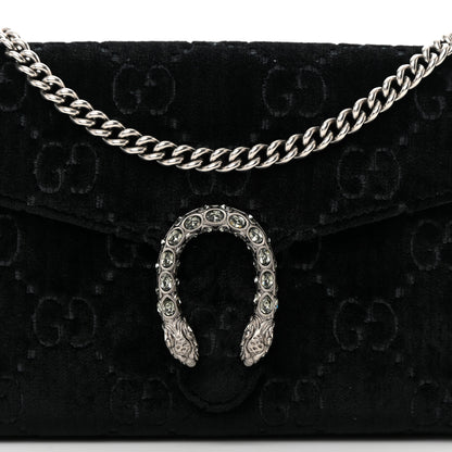 Gucci Velvet GG Monogram Mini Dionysus Chain Wallet Black 8 of 15