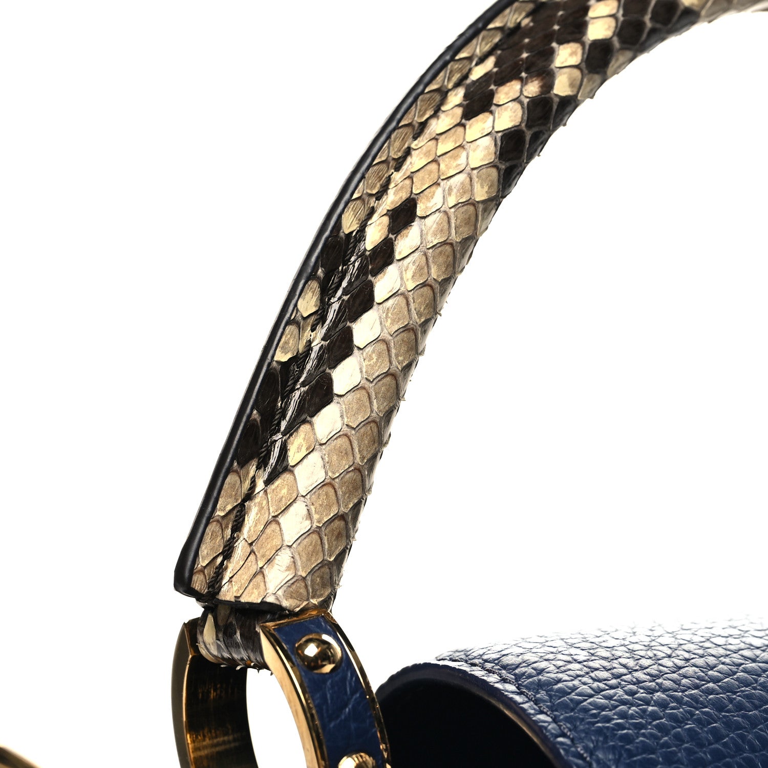 Louis Vuitton Taurillon Snakeskin Capucines MM Blue 10 of 10