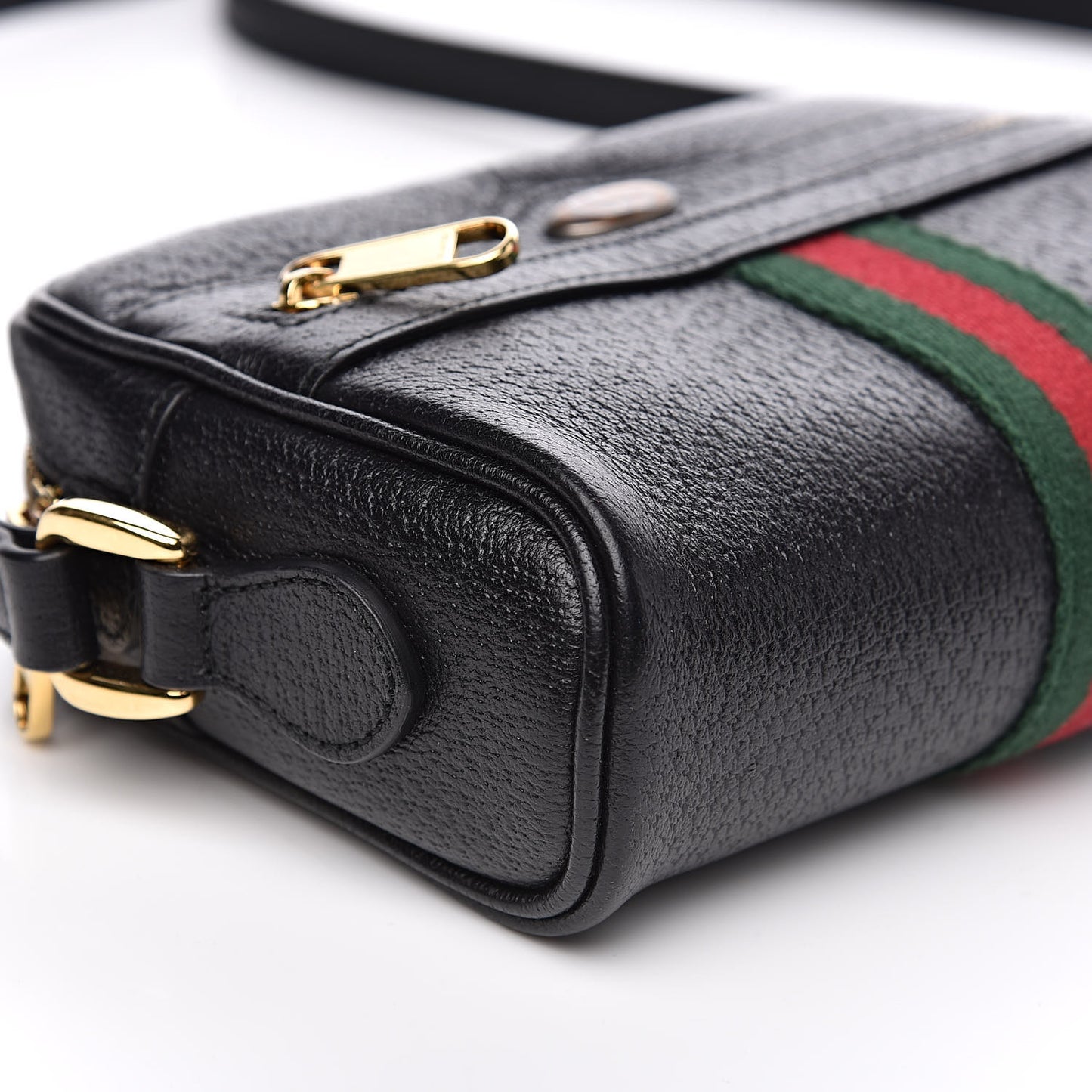 Calfskin Web Mini Ophidia Shoulder Bag Black