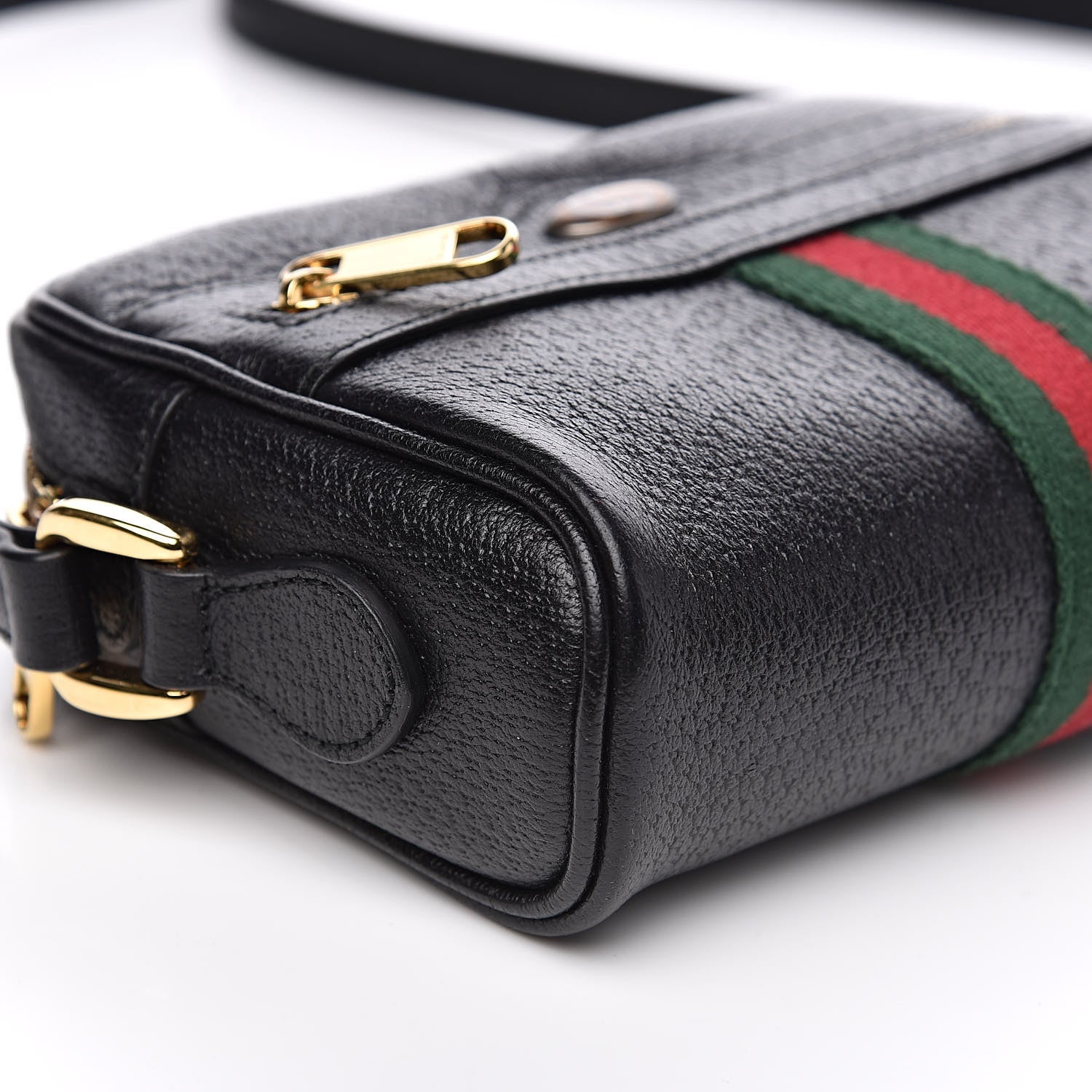 Gucci Calfskin Web Mini Ophidia Shoulder Bag Black 9 of 10