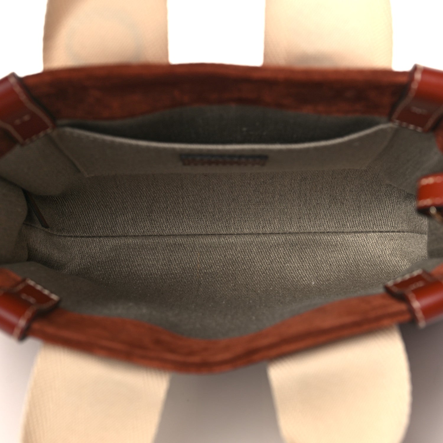 Chloe Suede Calfskin Small Woody Ribbon Tote Sepia Brown 5 of 8