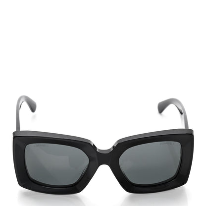 Chanel Acetate Rectangle Sunglasses 5435 Black 2 of 7