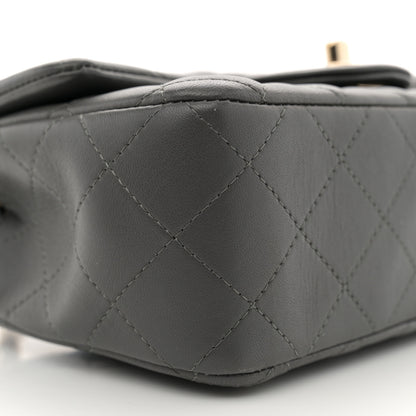 Chanel Lambskin Quilted Mini Rectangular Flap Dark Grey 9 of 11