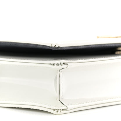 Christian Dior Patent Micro-Cannage Diorama Wallet on Chain Pouch White 8 of 9