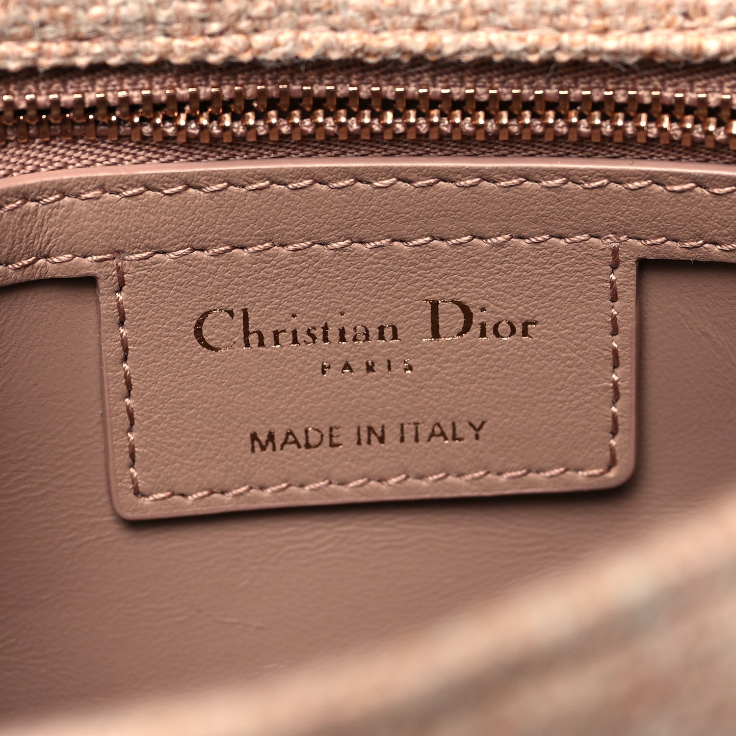 Christian Dior Linen Macrocannage Small Caro Bag Rose 6 of 10