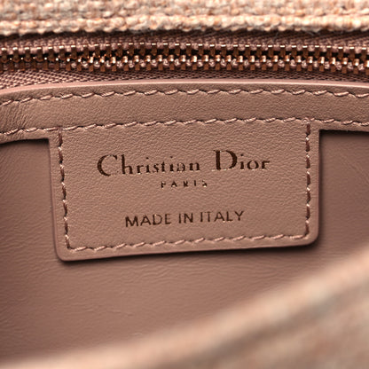 Christian Dior Linen Macrocannage Small Caro Bag Rose 6 of 10