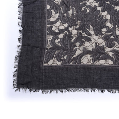 Gucci Modal Silk Monogram Arabesque Shawl Black 2 of 4