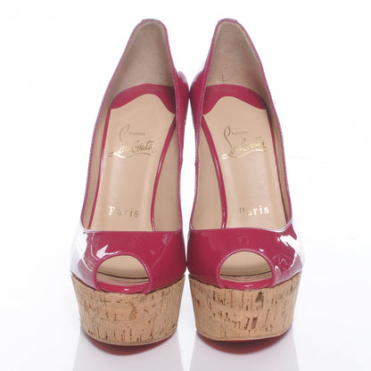 Christian Louboutin Patent Cork Une Plume 140 Wedges 36 Pink 2 of 8