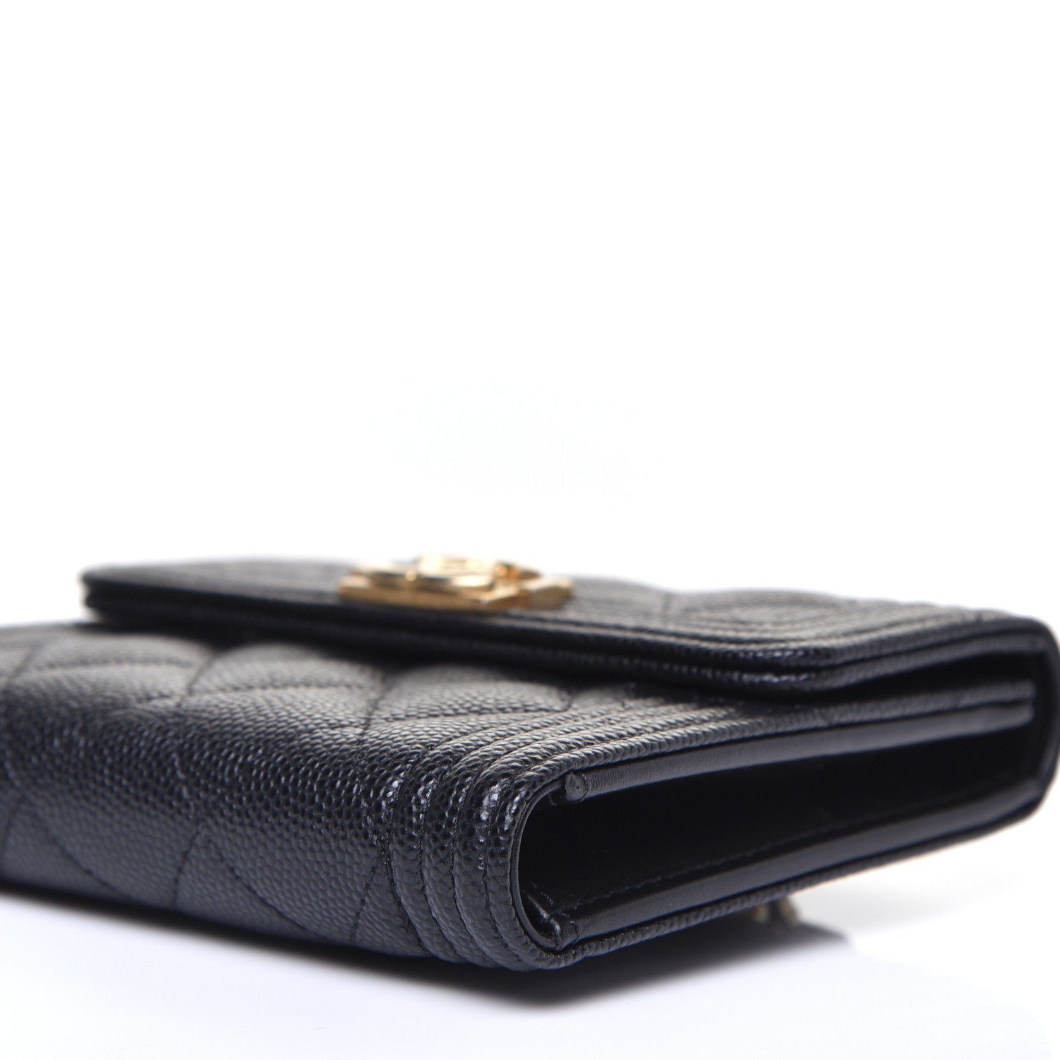 Chanel Caviar Quilted Compact Boy Wallet Black 7 of 12
