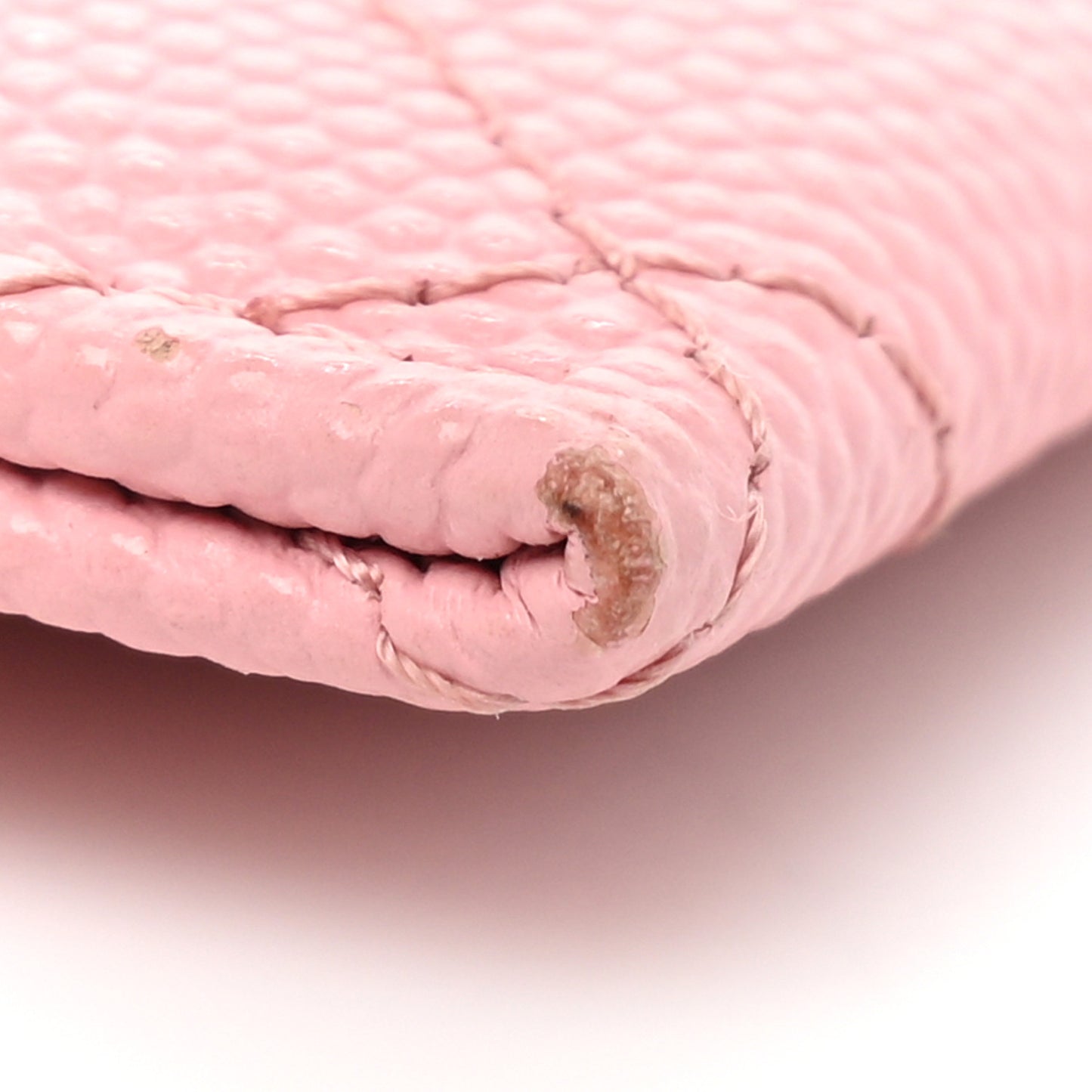 Caviar Quilted Card Holder Pink