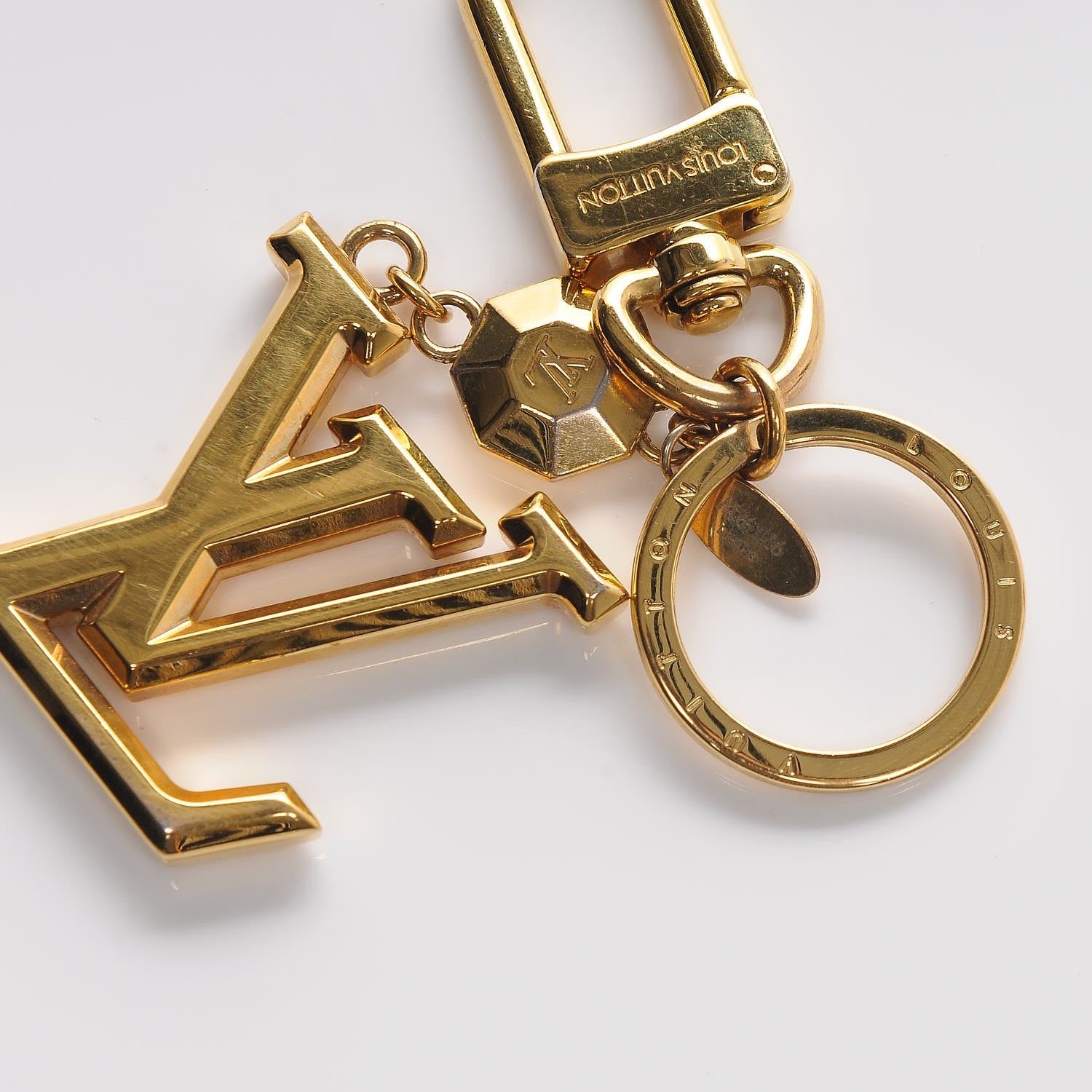 Louis Vuitton LV Facettes Bag Charm Key Holder Gold 4 of 4