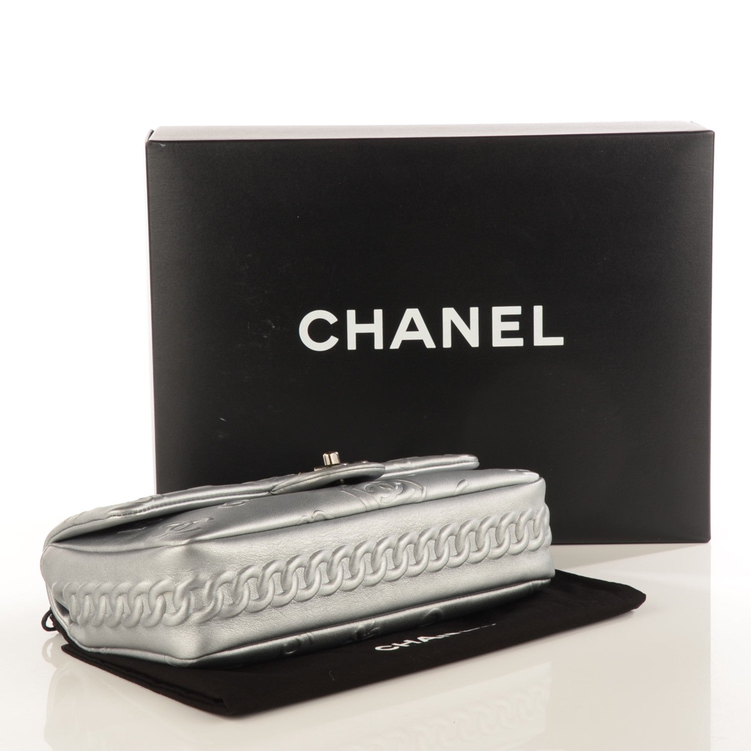 Chanel Metallic Lambskin Symbols Medium Single Flap Silver 4 of 8