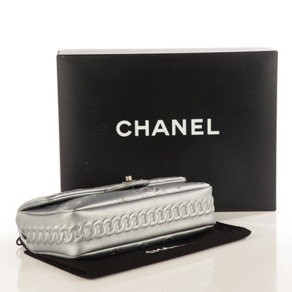 Chanel Metallic Lambskin Symbols Medium Single Flap Silver 4 of 8