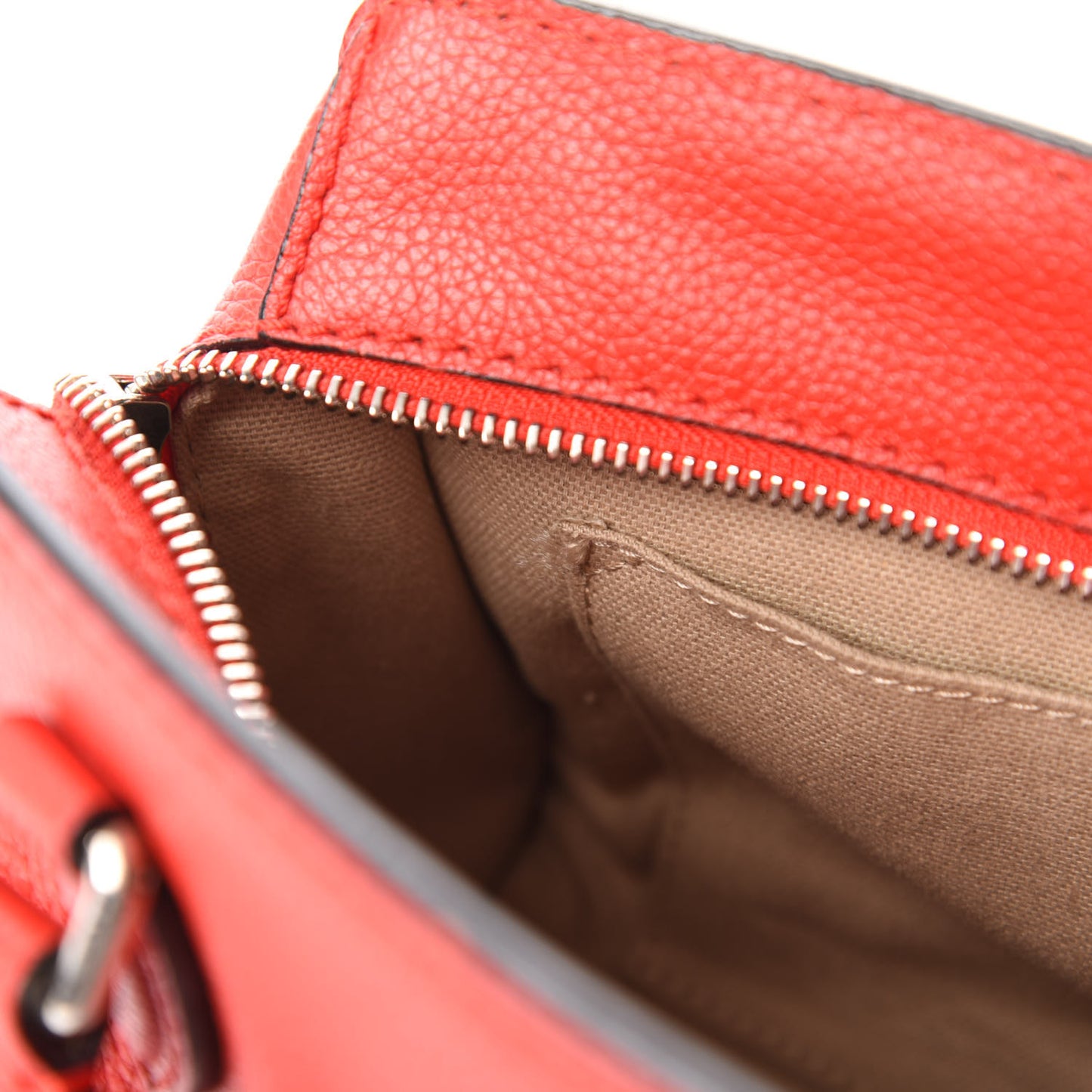 Pebbled Calfskin Mini Padlock Tote Red