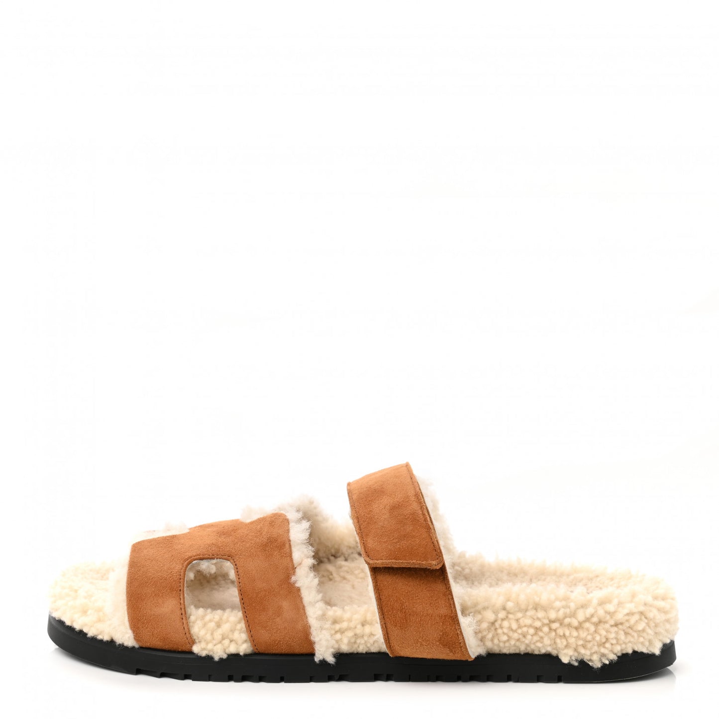 Suede Goatskin Woolskin Womens Chypre Sandals 40 Naturel Ecru