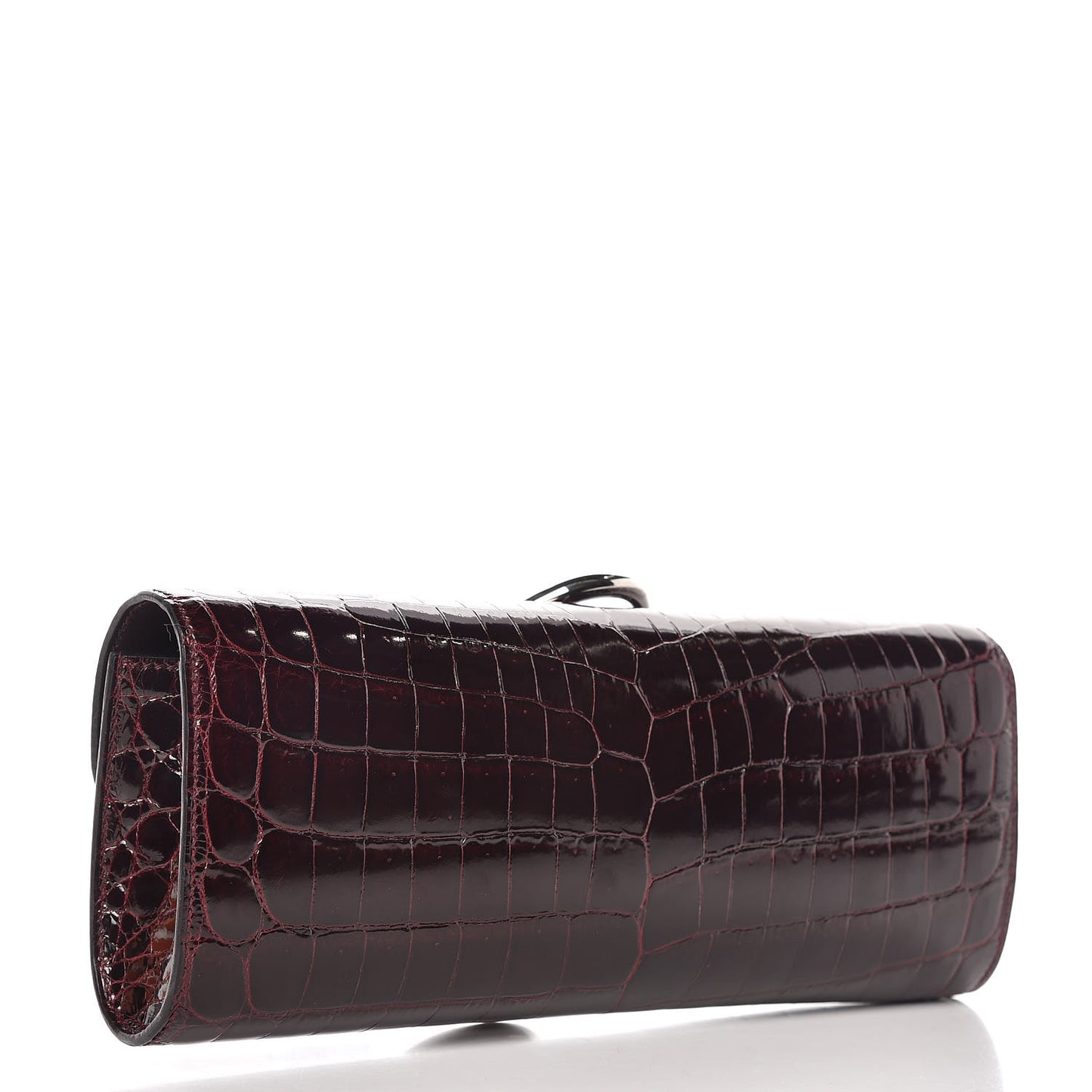 Shiny Niloticus Crocodile Egee Clutch Bordeaux