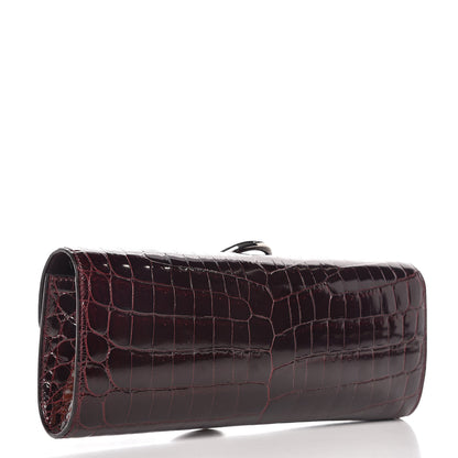 Hermes Shiny Niloticus Crocodile Egee Clutch Bordeaux 3 of 9