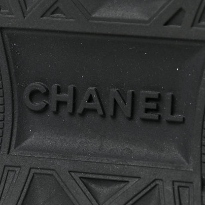Chanel Suede Calfskin Embroidered CC Sneakers 41 Beige Black 6 of 8
