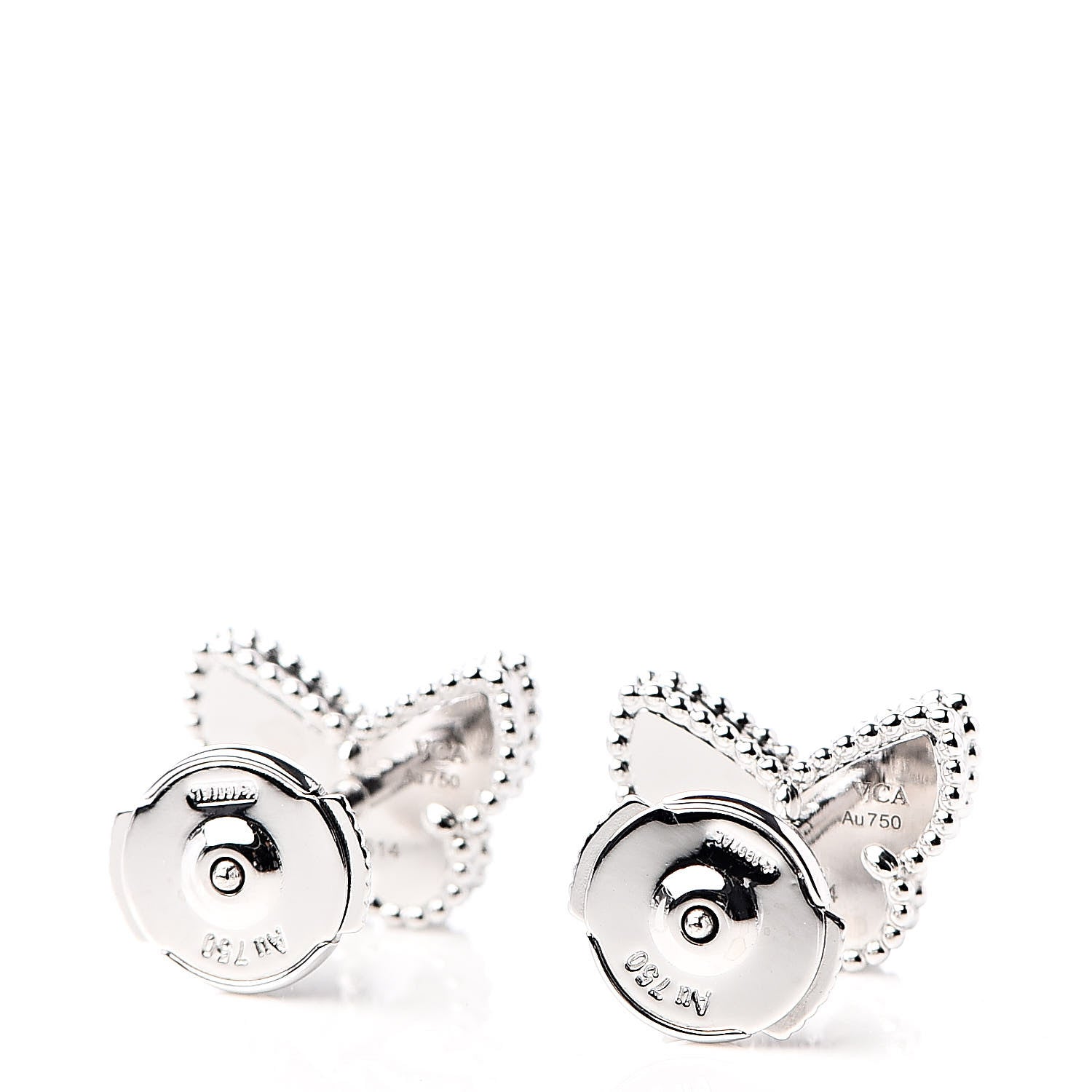Van Cleef & Arpels 18K White Gold Turquoise Sweet Alhambra Butterfly Earrings 3 of 6