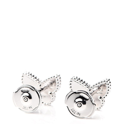 Van Cleef & Arpels 18K White Gold Turquoise Sweet Alhambra Butterfly Earrings 3 of 6
