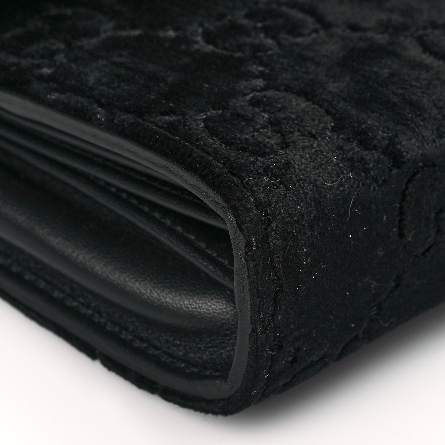 Velvet GG Monogram Mini Dionysus Chain Wallet Black