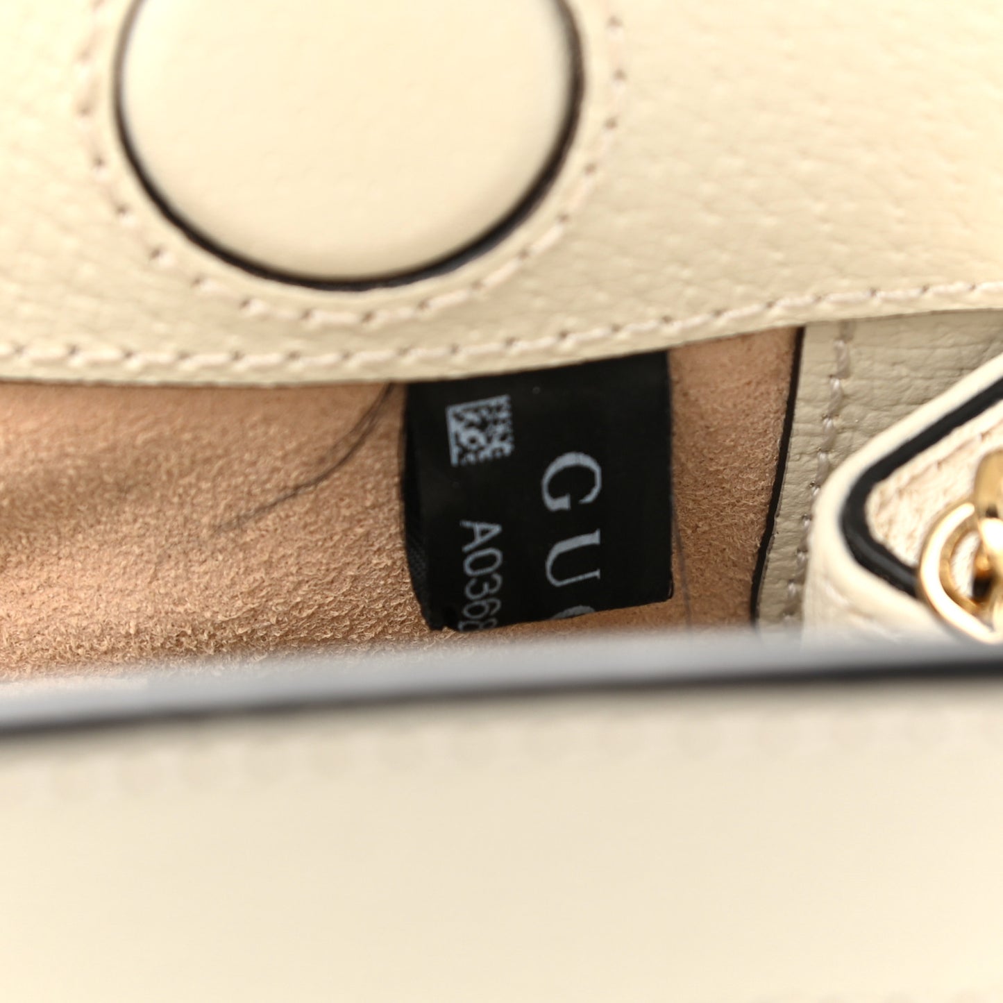 GG Supreme Monogram Textured Calfskin Web Small Ophidia Chain Shoulder Bag Beige Ebony Mystic White
