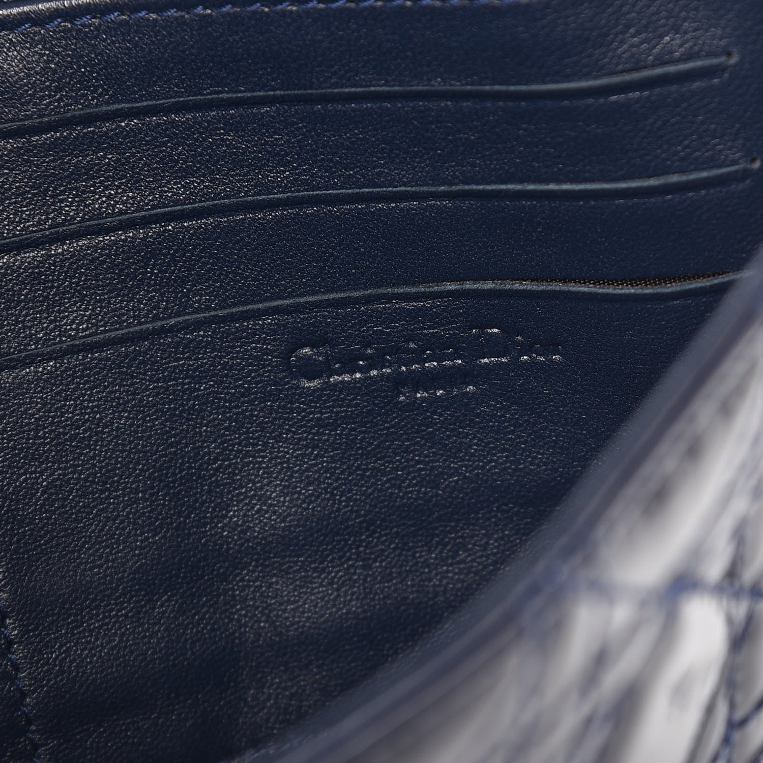 Christian Dior Patent Cannage New Lock Pouch Navy Blue 9 of 10