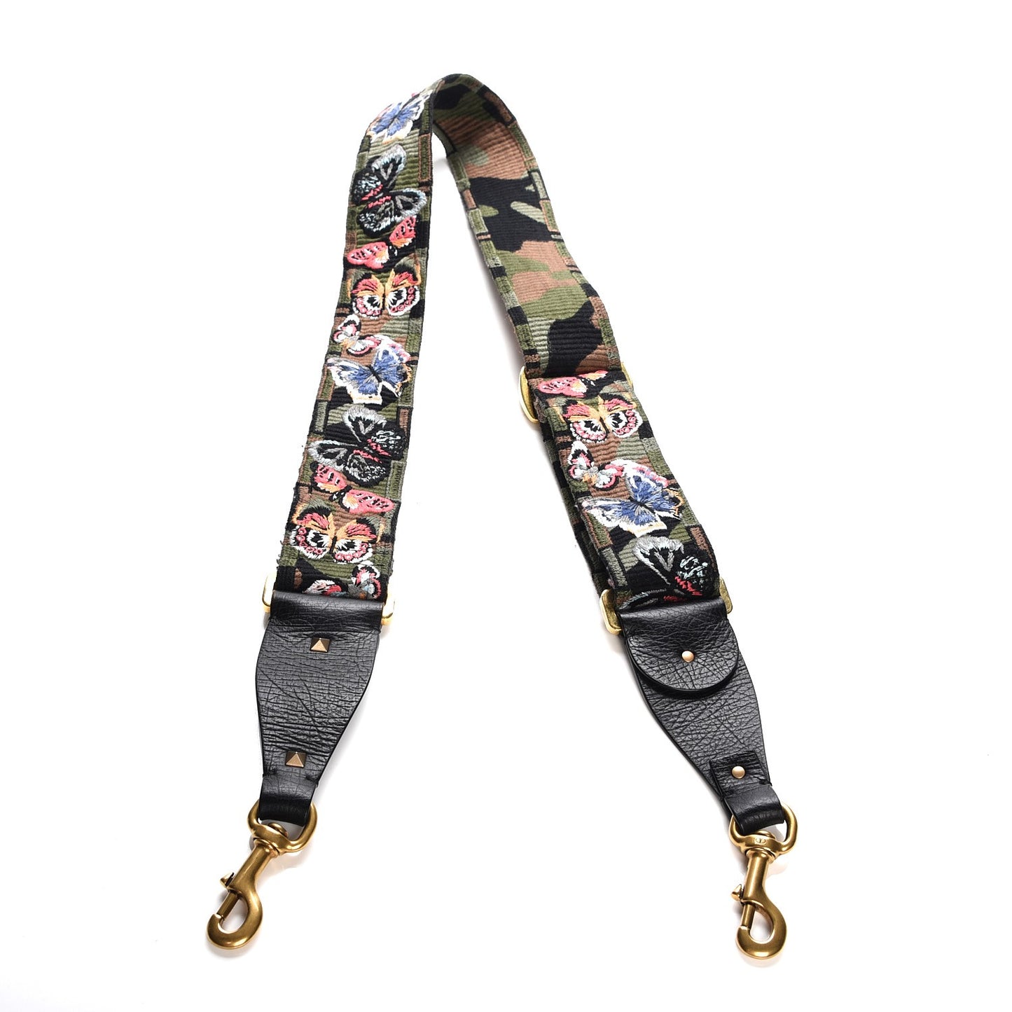 Canvas Camubutterfly Rockstud Guitar Strap Multicolor