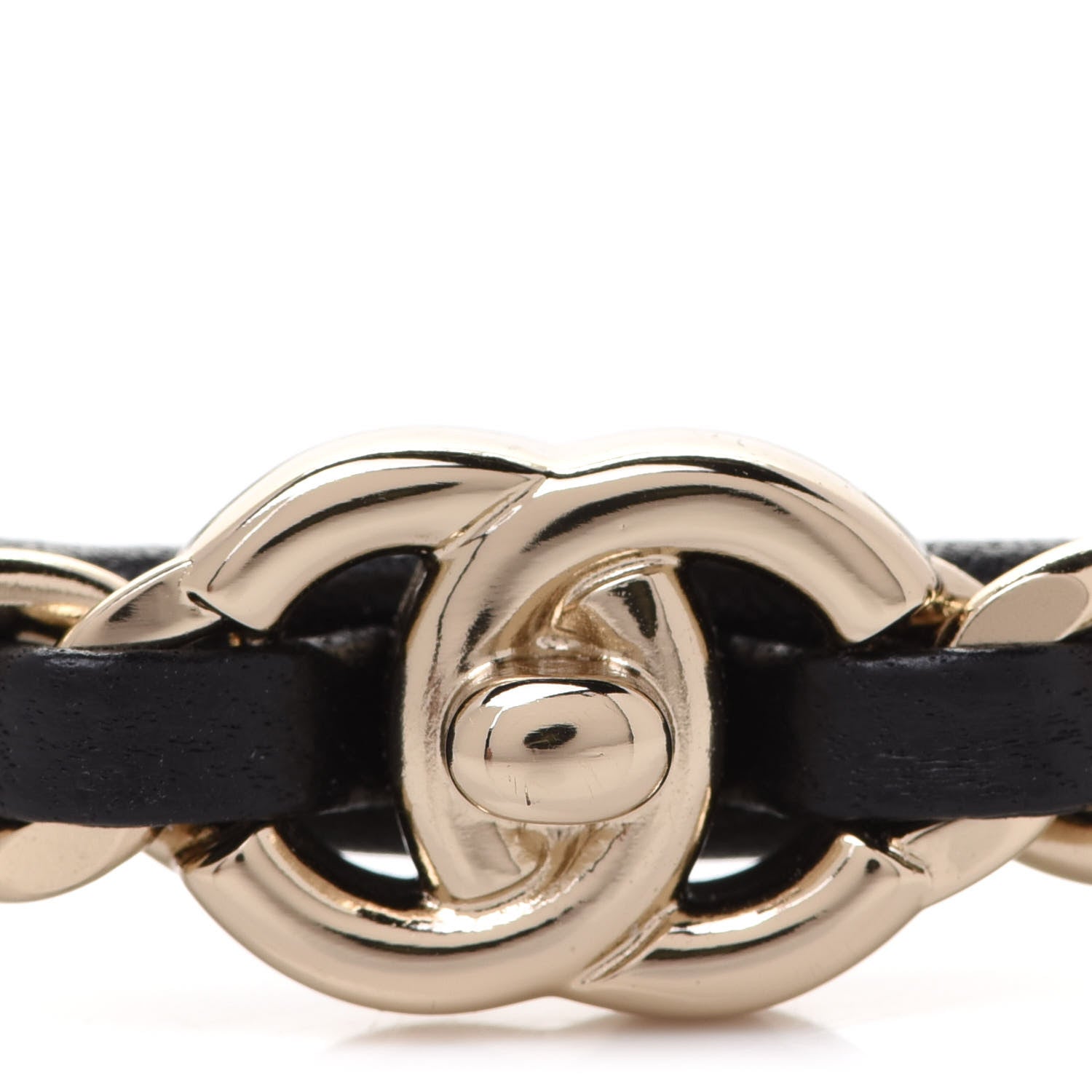 Chanel Metal Lambskin CC Turnlock Chain Headband Gold Black 4 of 6