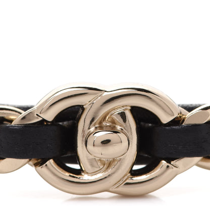 Chanel Metal Lambskin CC Turnlock Chain Headband Gold Black 4 of 6