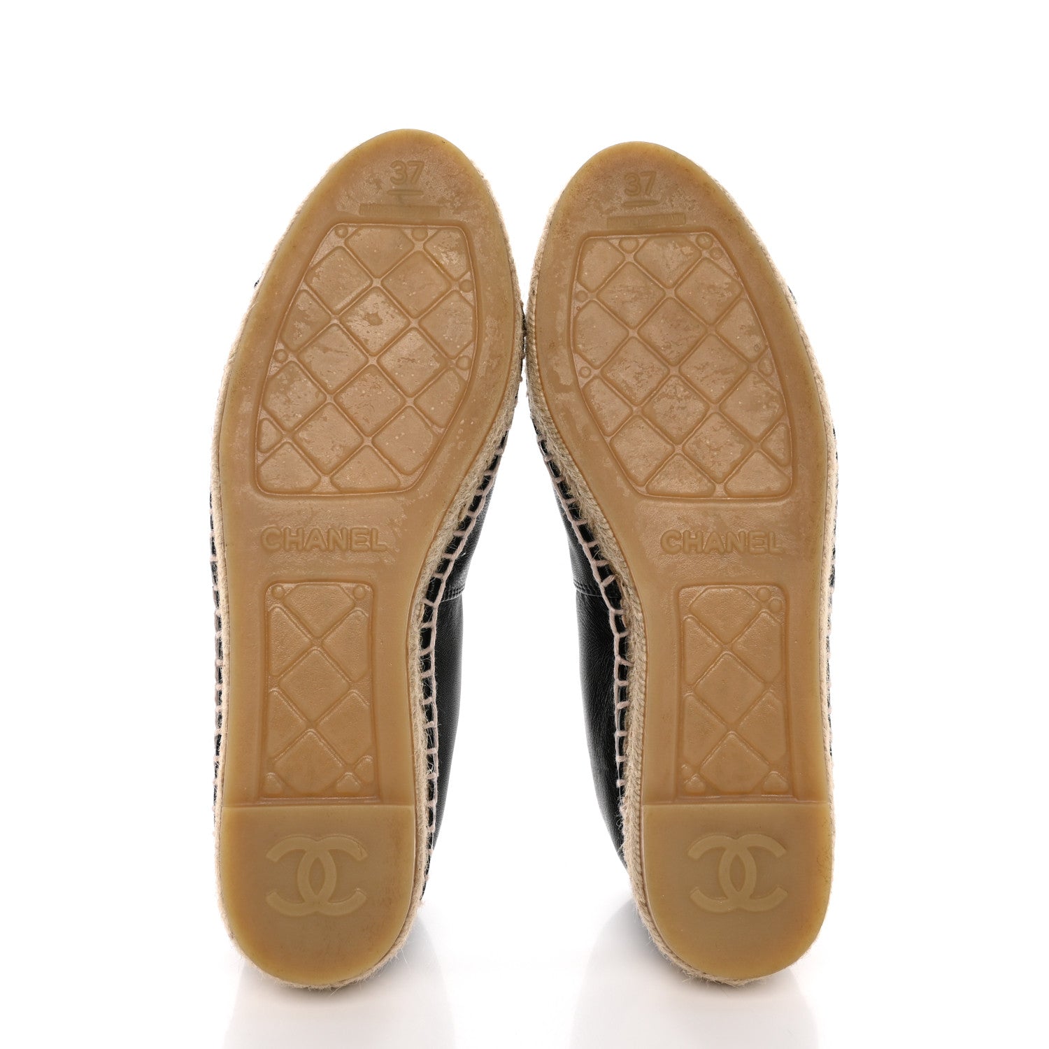 Chanel Lambskin CC Espadrilles 37 Black 5 of 16