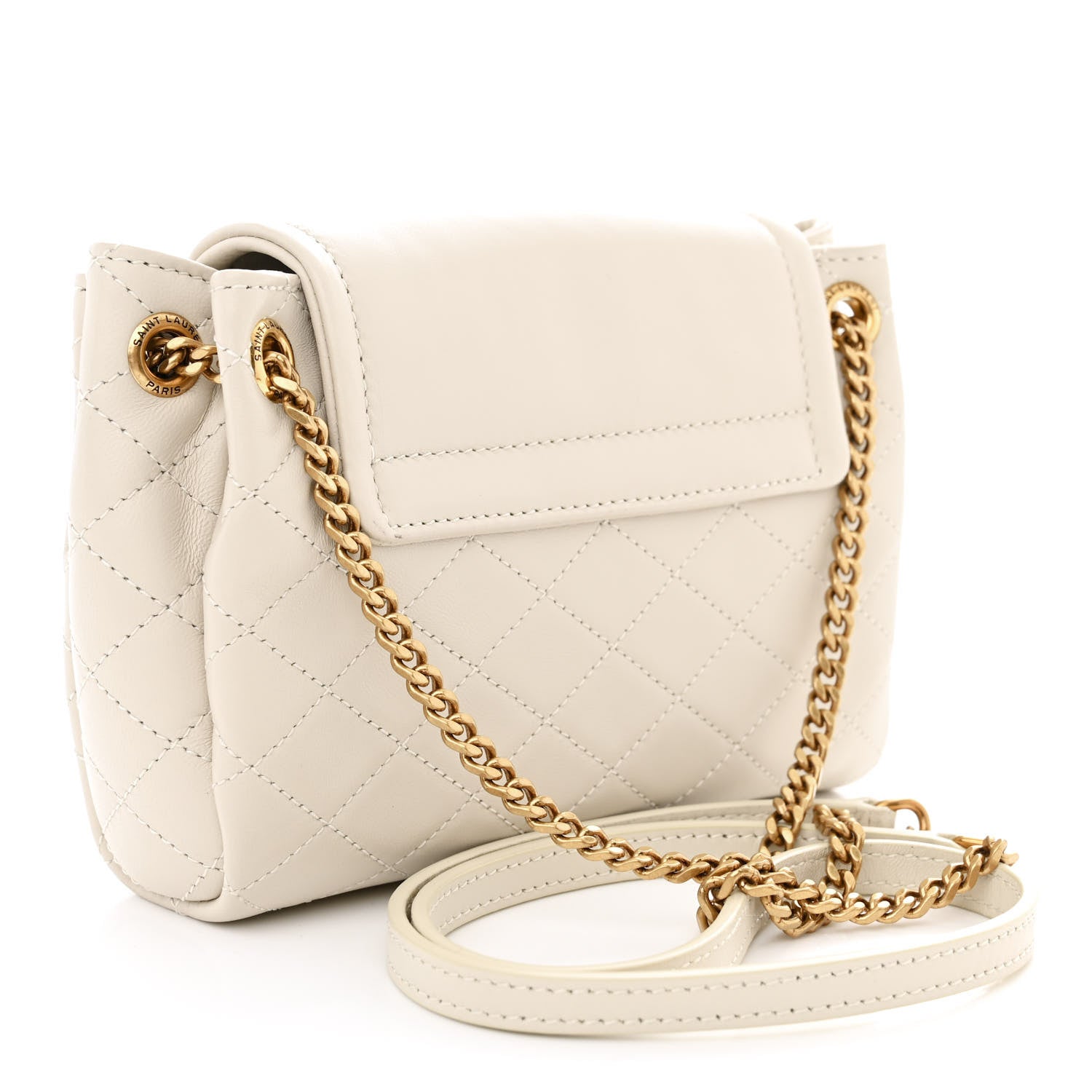 Saint Laurent Lambskin Quilted Monogram Mini Nolita Crema Soft 3 of 10