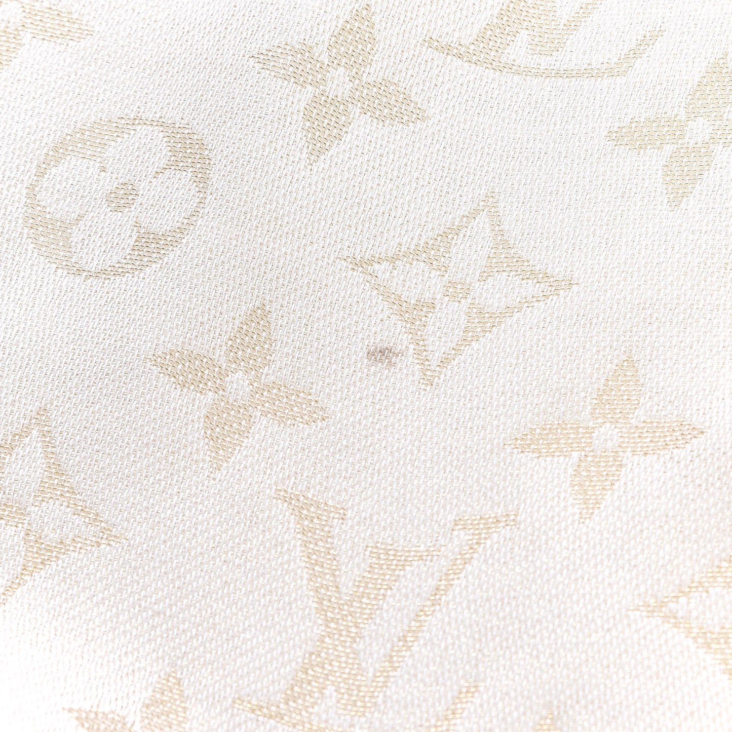 Silk Wool Monogram Shine Shawl Beige