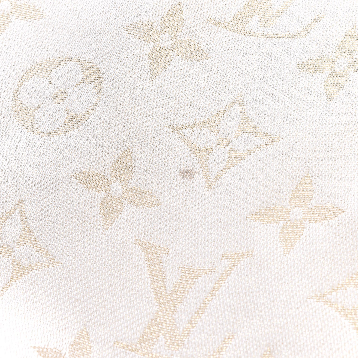 Louis Vuitton Silk Wool Monogram Shine Shawl Beige 4 of 7