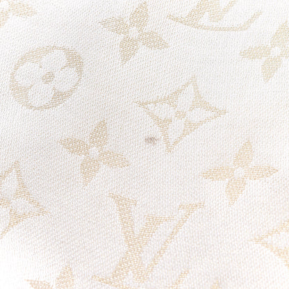 Louis Vuitton Silk Wool Monogram Shine Shawl Beige 4 of 7