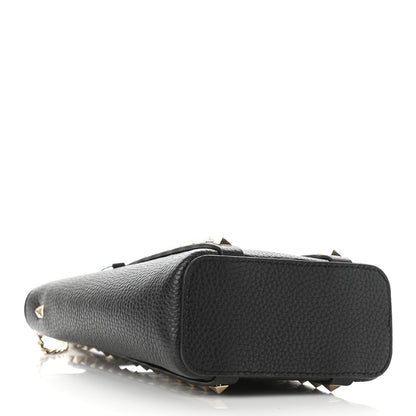 Valentino Garavani Pebbled Calfskin Rockstud North-South Crossbody Bag Black 4 of 9